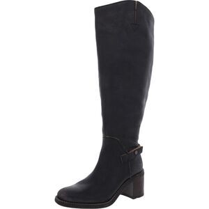 Franco Sarto Womens Kiana Black Leather Tall Knee-High Boots NWT Wide Calf